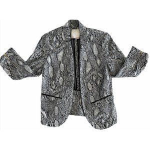 Rebecca Taylor Snake Skin‎ Peplum Blazer Jacket Size 2 Python Open Front